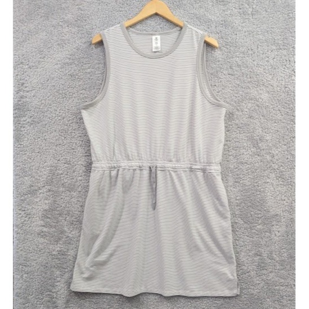 Member's Mark Tank Dress Gray White Stripes Cinched Waist Size‎ XL Casual